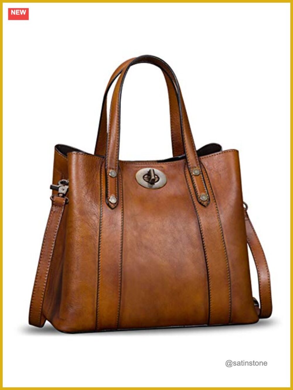 Genuine Leather Satchel Handbag Vintage Handmade Shoulder Bag Top Handle Tote